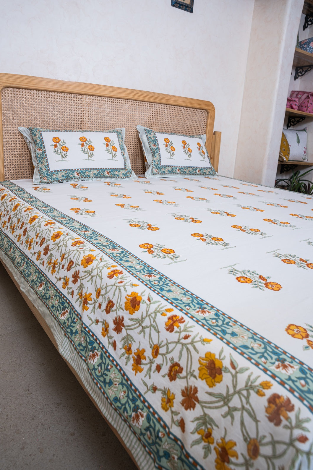 PURE COTTON BEDSHEET WITH TWO PILLOW CASES