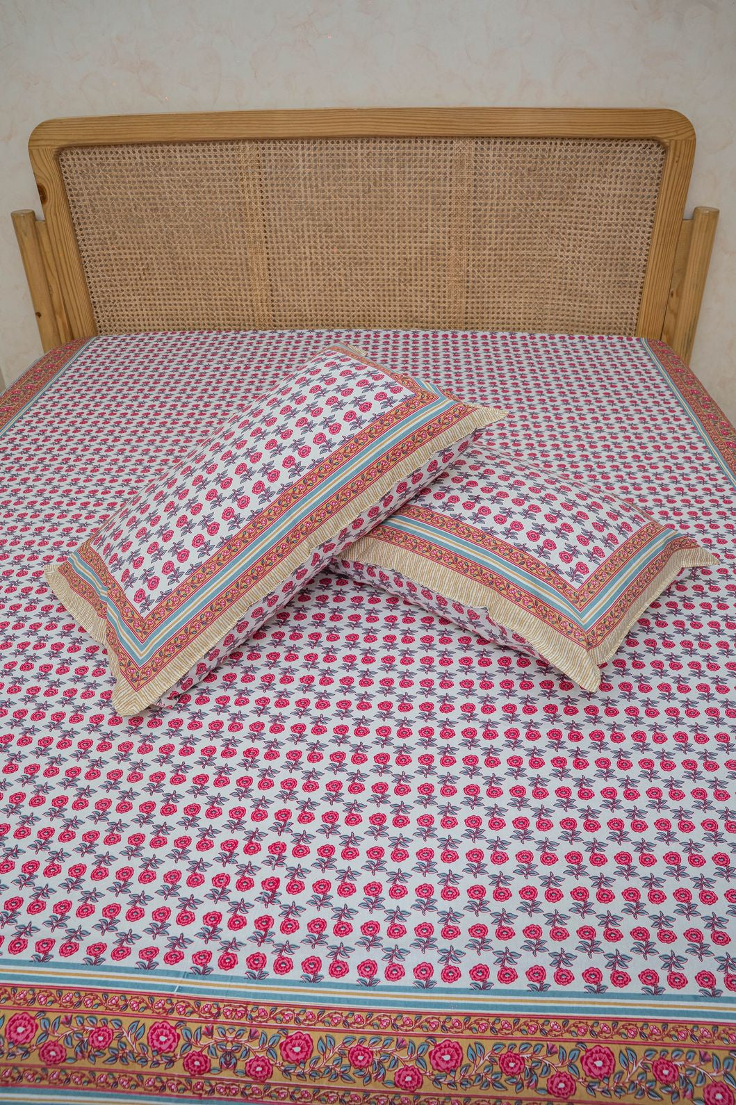 PURE COTTON BEDSHEET WITH TWO PILLOW CASES