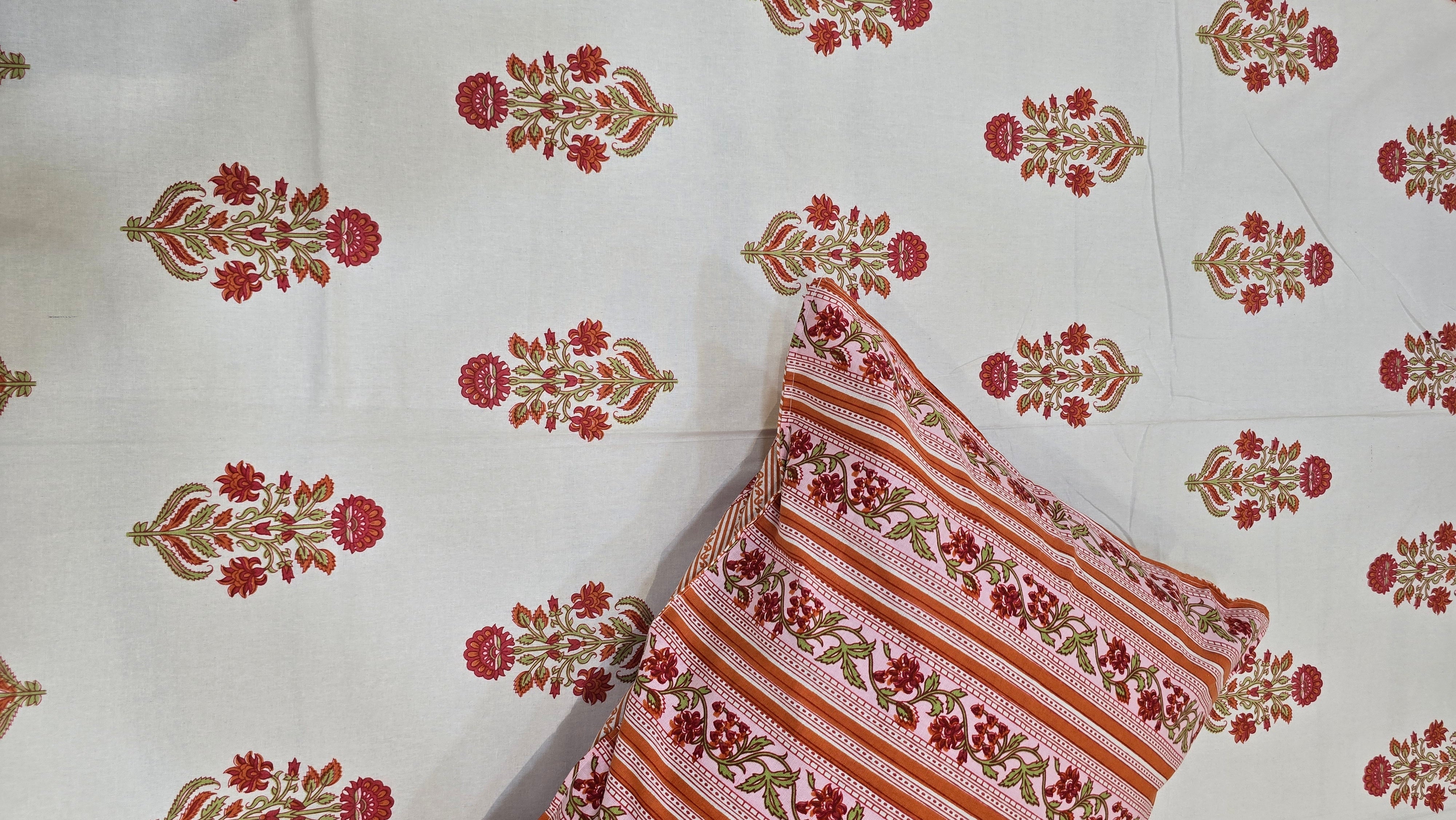 GULZAR BEDSHEET WITH ONE REVERSIBLE PILLOW COVER