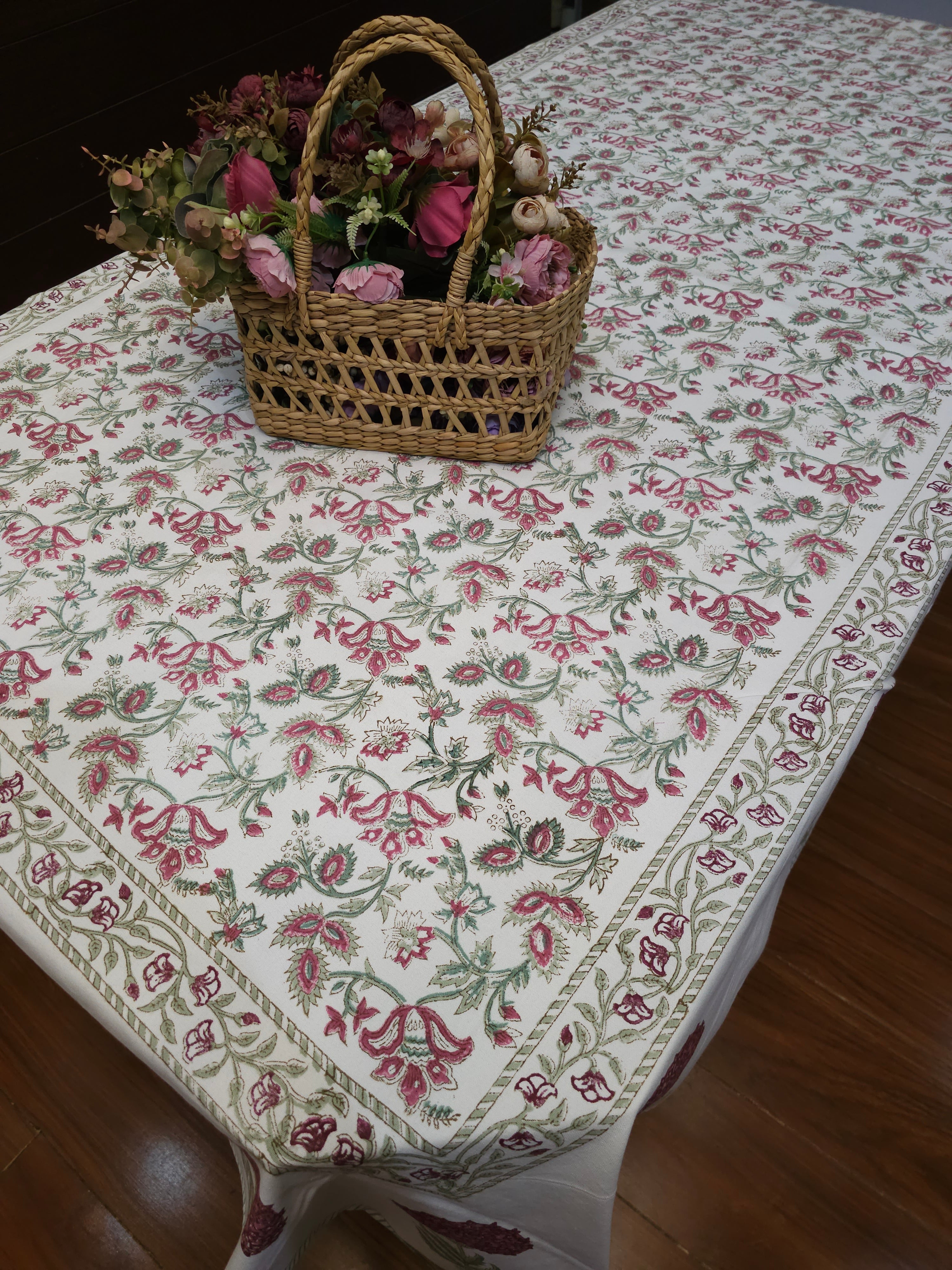 SIX & EIGHT SEATER HANDBLOCK PRINTED TABLECLOTH
