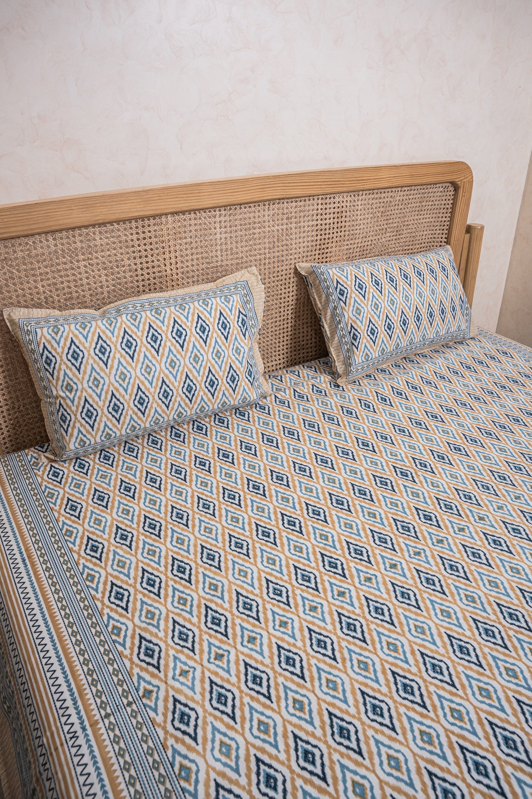 PURE COTTON BEDSHEET WITH TWO PILLOW CASES