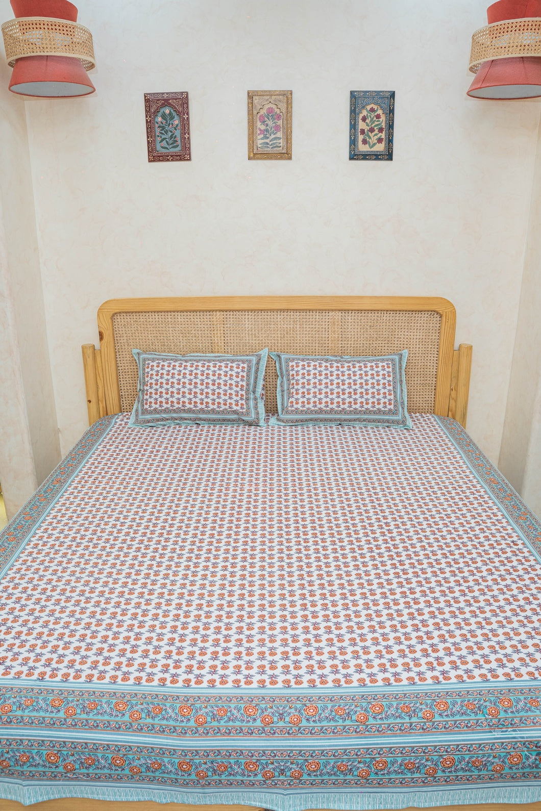 PURE COTTON BEDSHEET WITH TWO PILLOW CASES