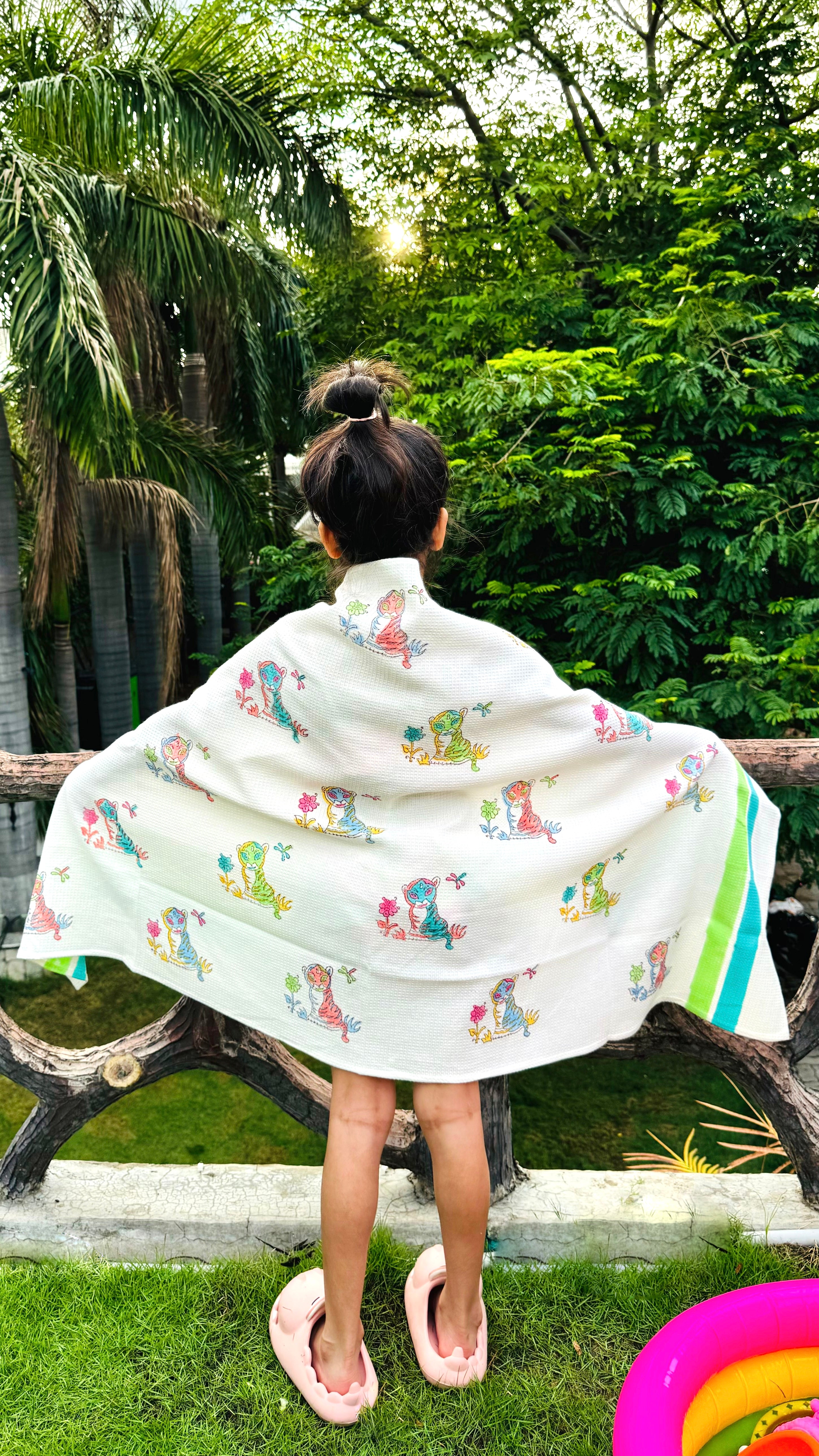 HAND BLOCK PRINTED KIDS BATH TOWEL