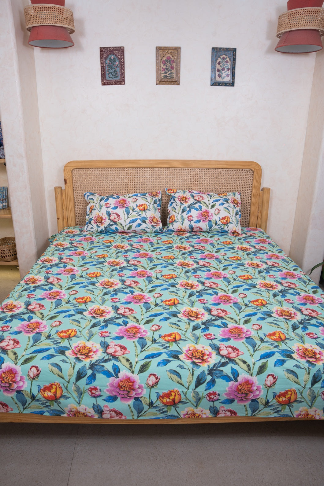 RANGMAHAL PURE COTTON BEDSHEET WITH TWO PILLOW CASES