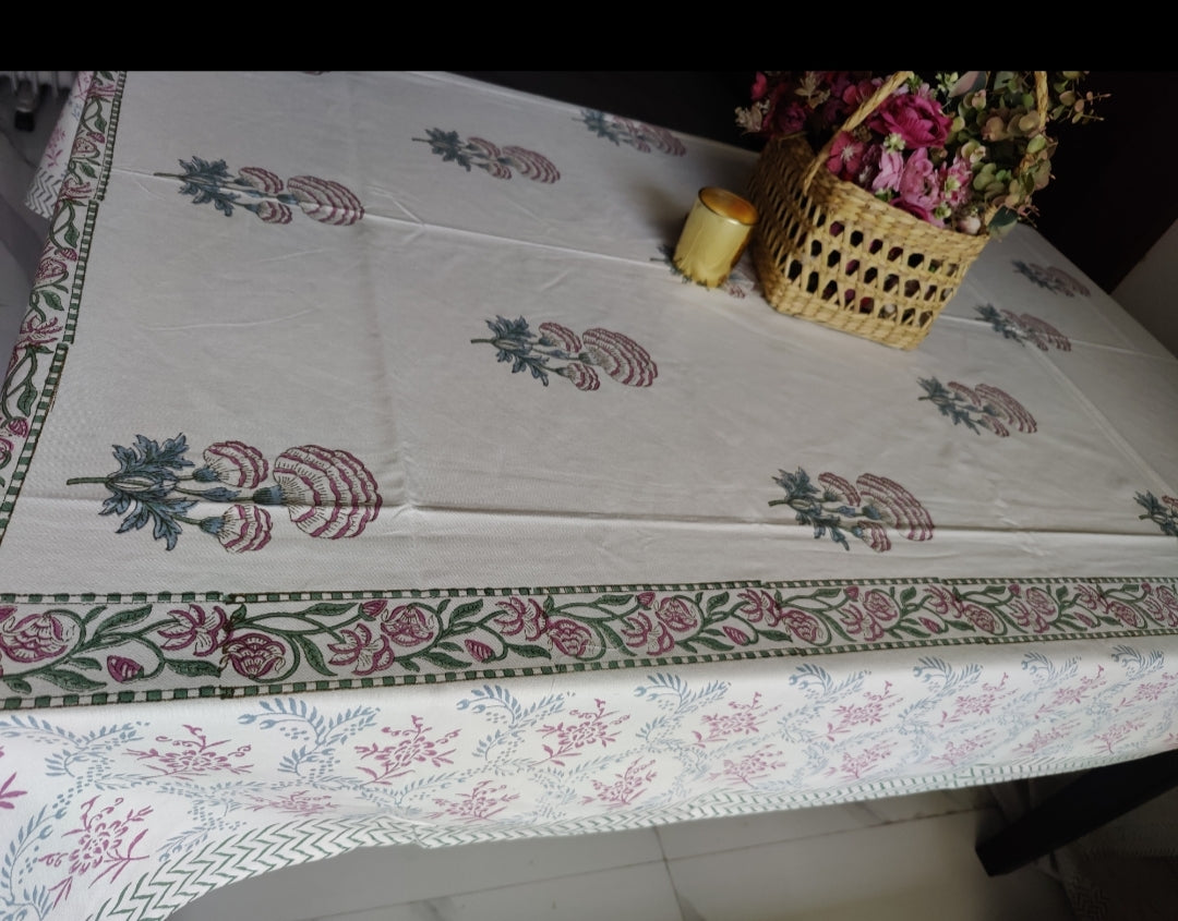 SIX & EIGHT SEATER HANDBLOCK PRINTED TABLECLOTH