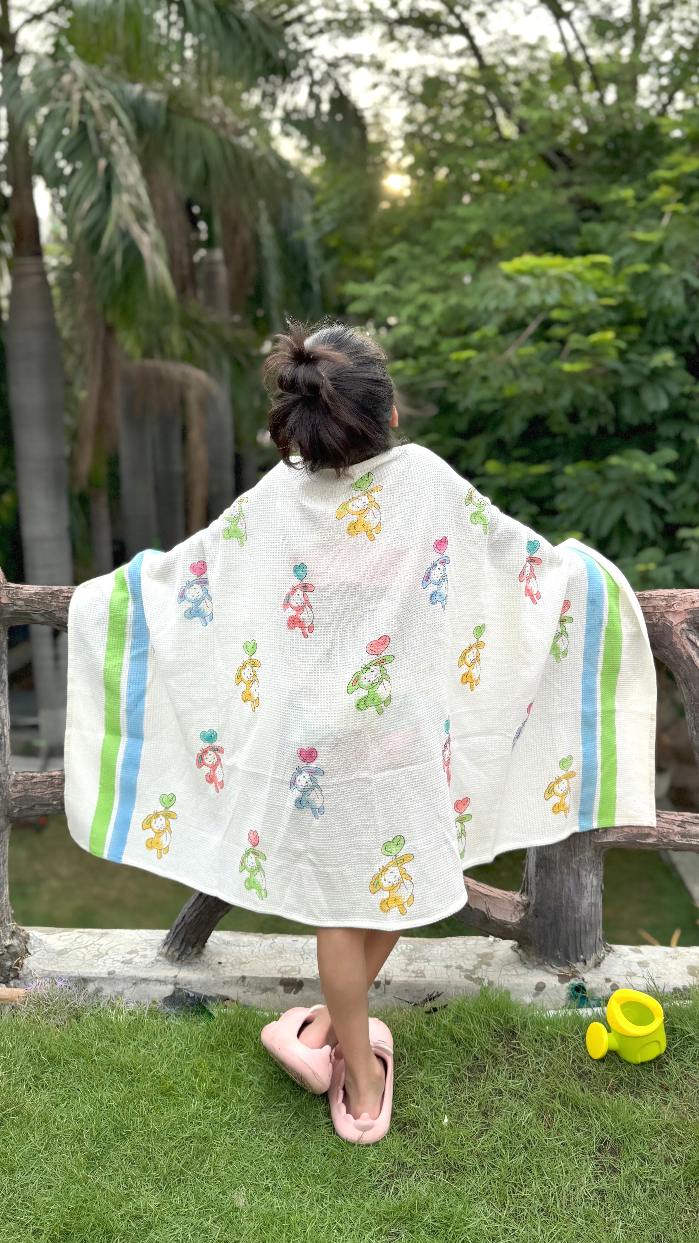 HAND BLOCK PRINTED KIDS BATH TOWEL