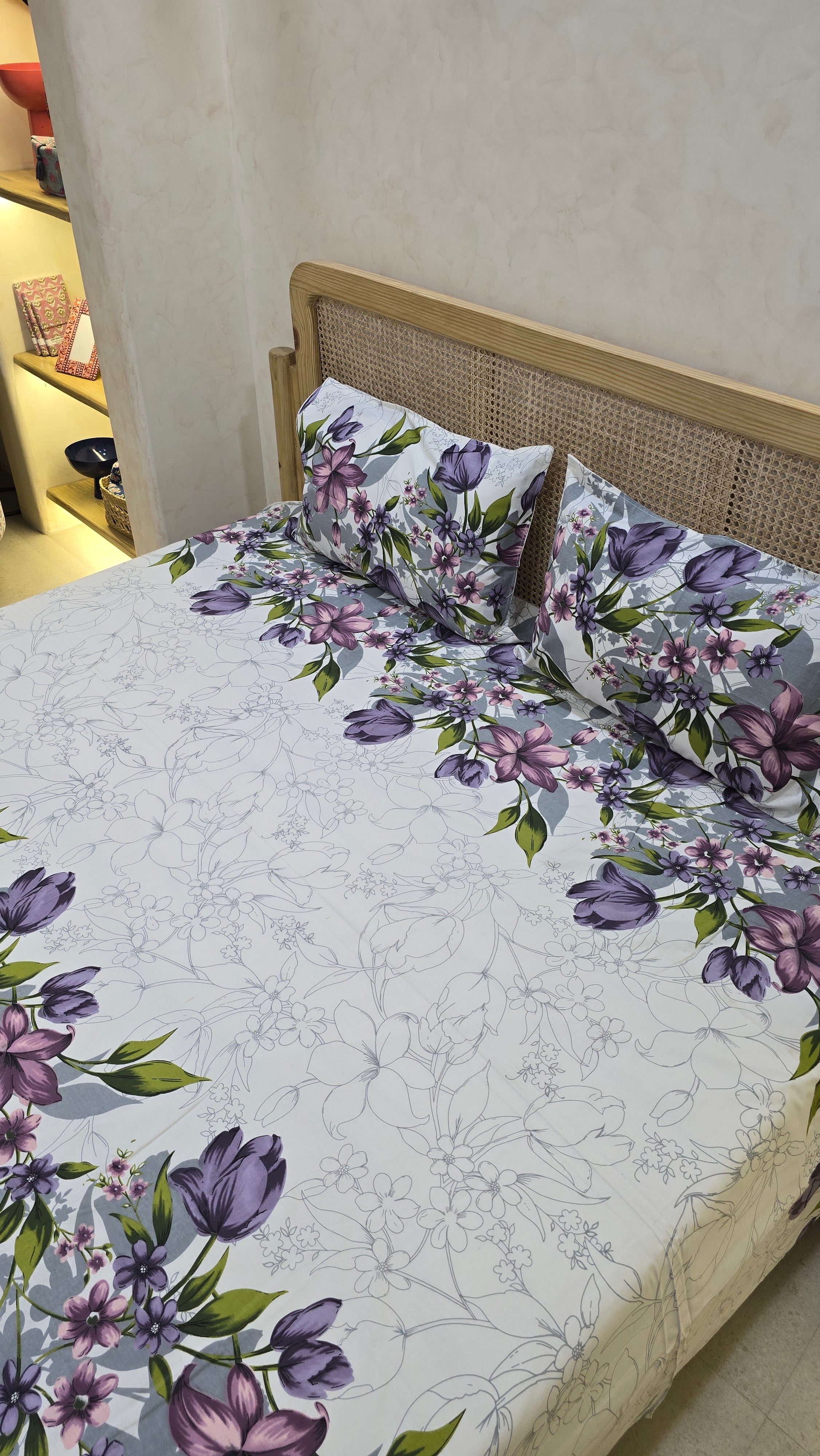 LAVENDER BASIL BEDSHEET WITH TWO REVERSIBLE PILLOW COVERS