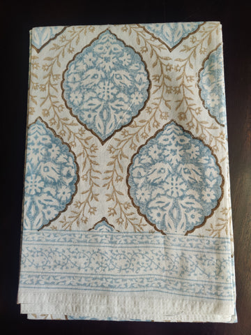 FOUR SEATER HAND BLOCK PRINTED SIX SEATER TABLECLOTH