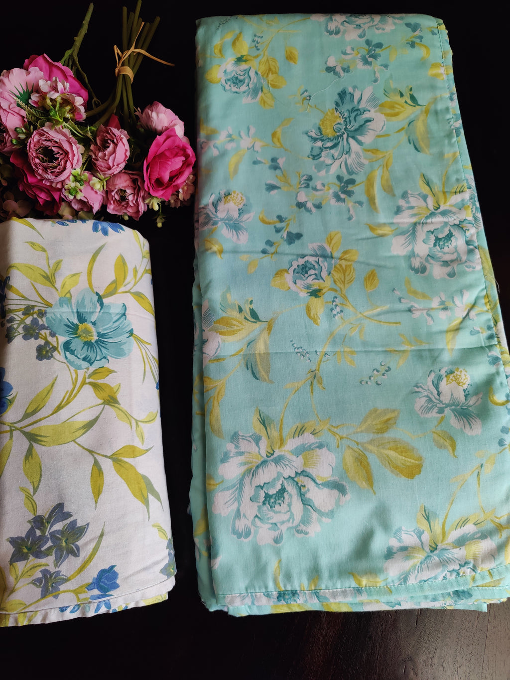 FLORAL SHALIMAR REVERSIBLE MULMUL DOHAR