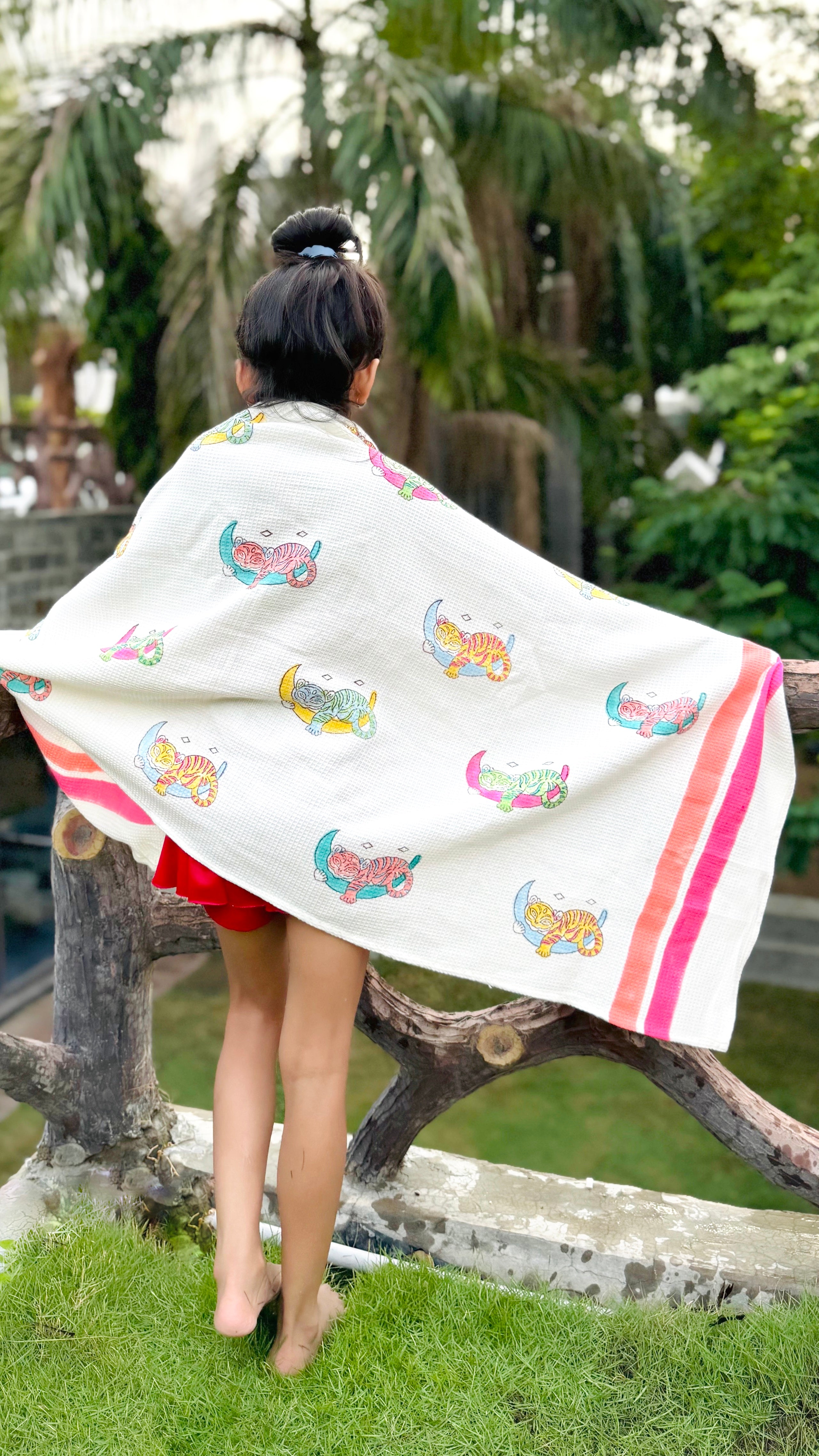 HAND BLOCK PRINTED KIDS BATH TOWEL