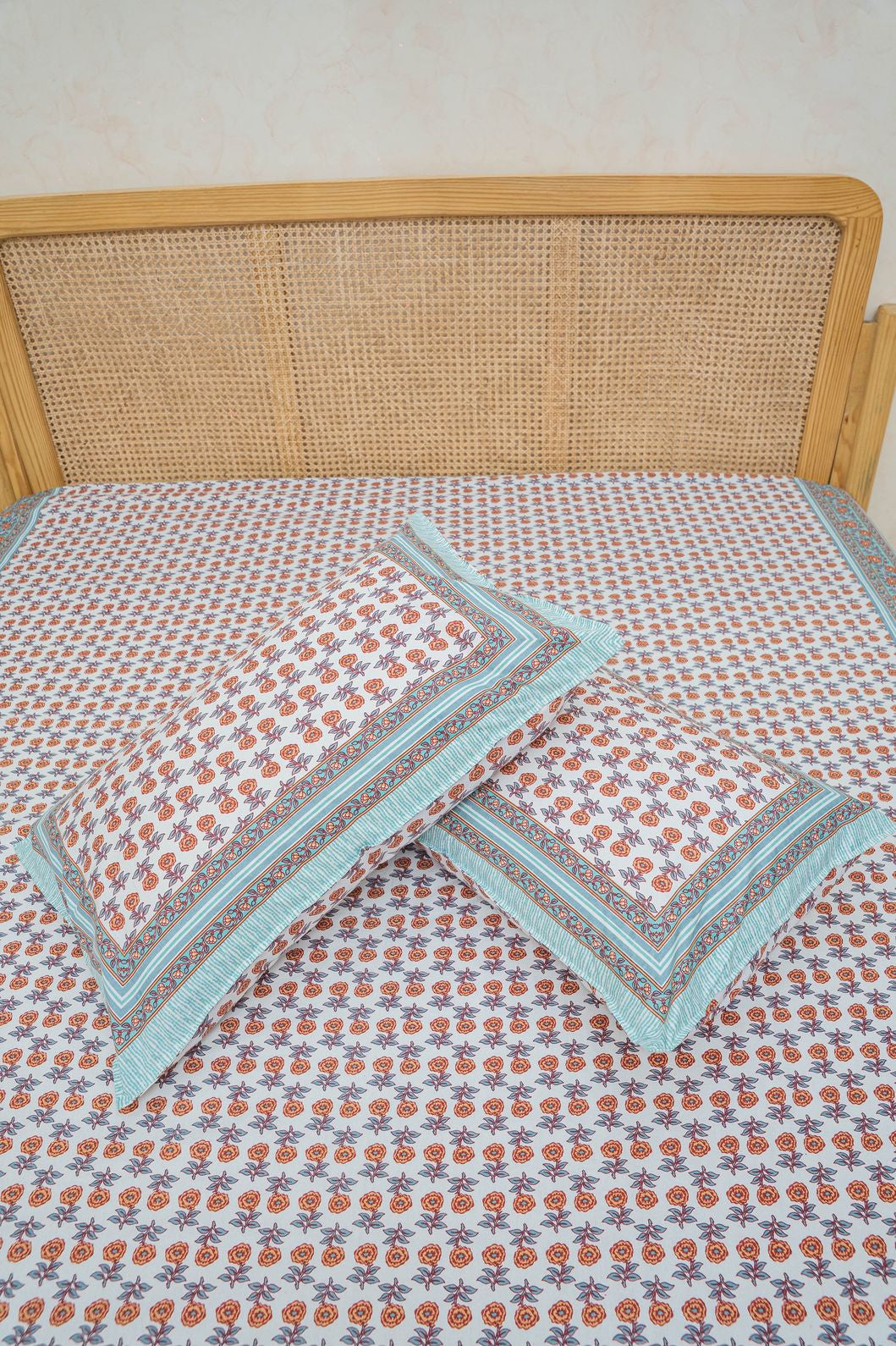 PURE COTTON BEDSHEET WITH TWO PILLOW CASES