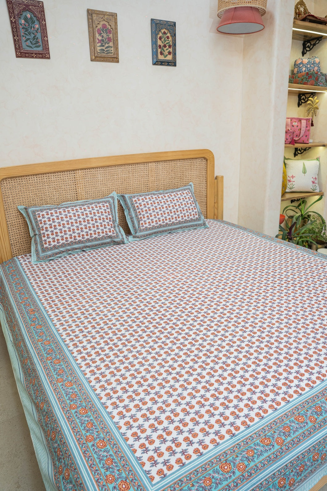 PURE COTTON BEDSHEET WITH TWO PILLOW CASES