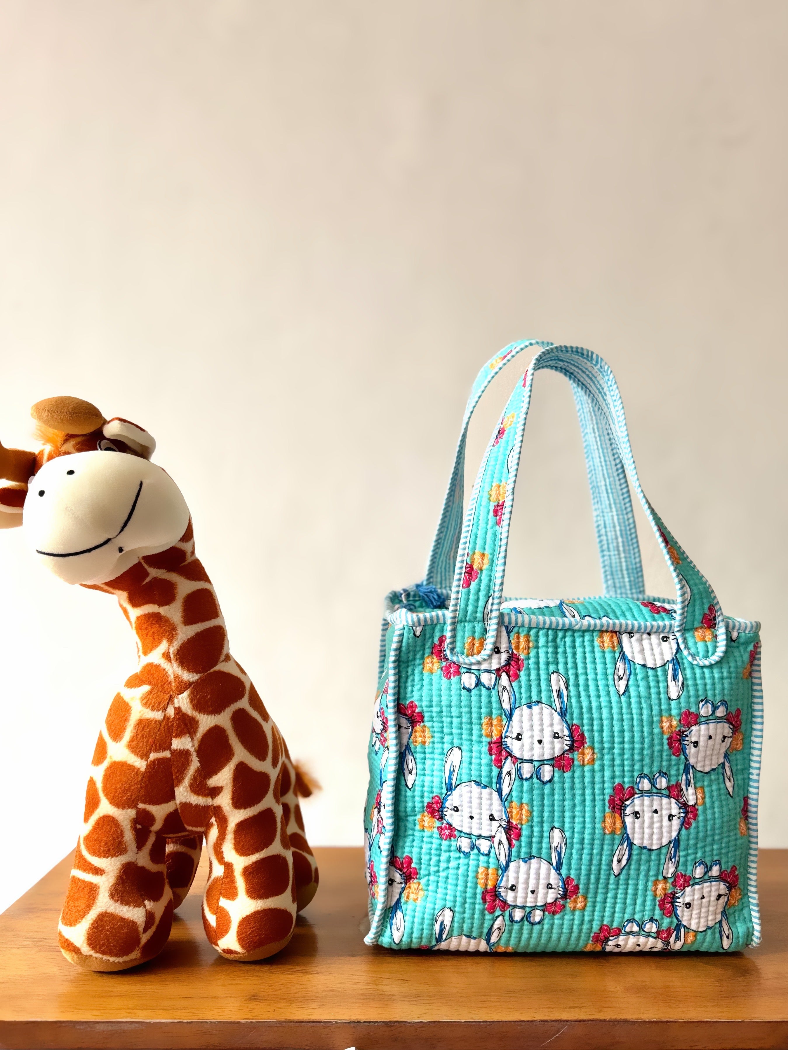 KIDS PRINT MINI TOTE BAG WITH ZIP