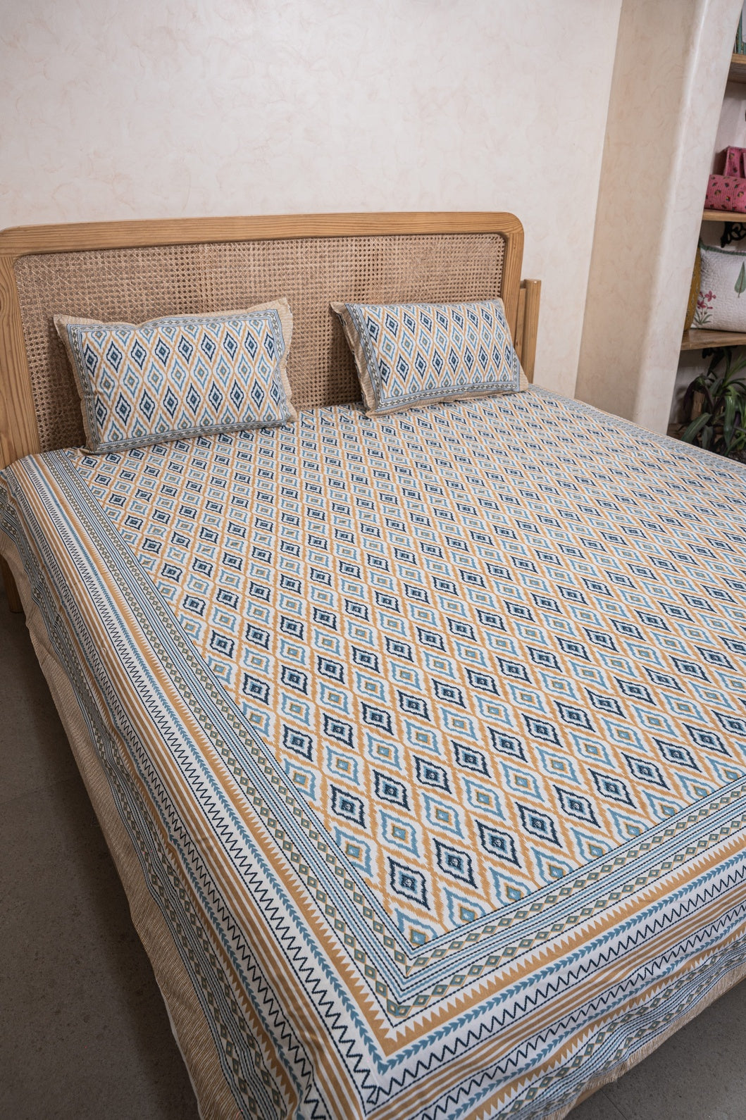 PURE COTTON BEDSHEET WITH TWO PILLOW CASES