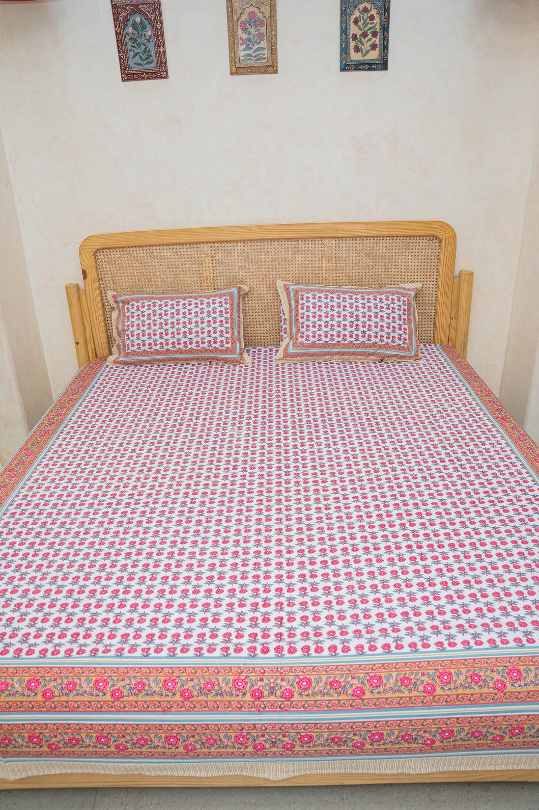 PURE COTTON BEDSHEET WITH TWO PILLOW CASES