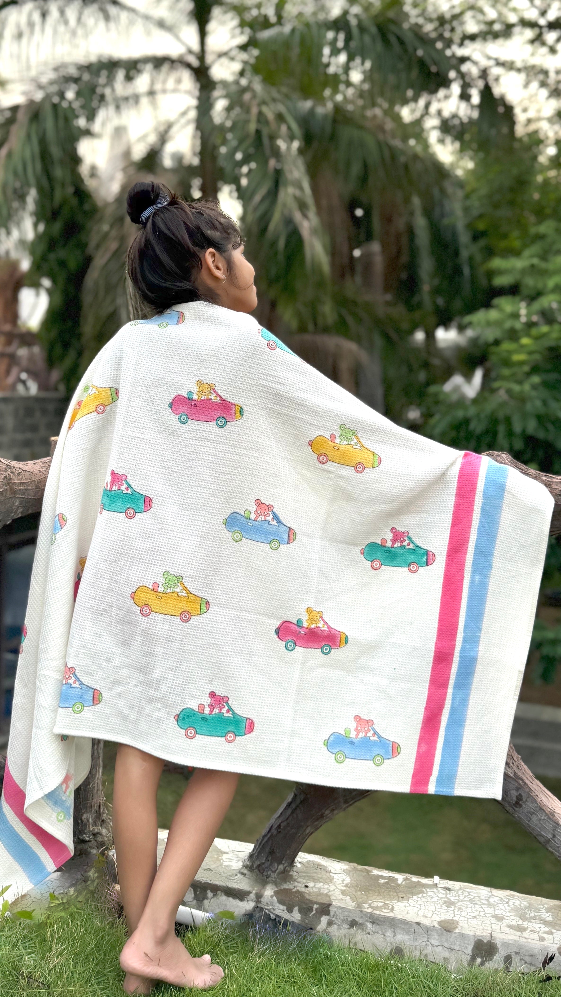 HAND BLOCK PRINTED KIDS BATH TOWEL