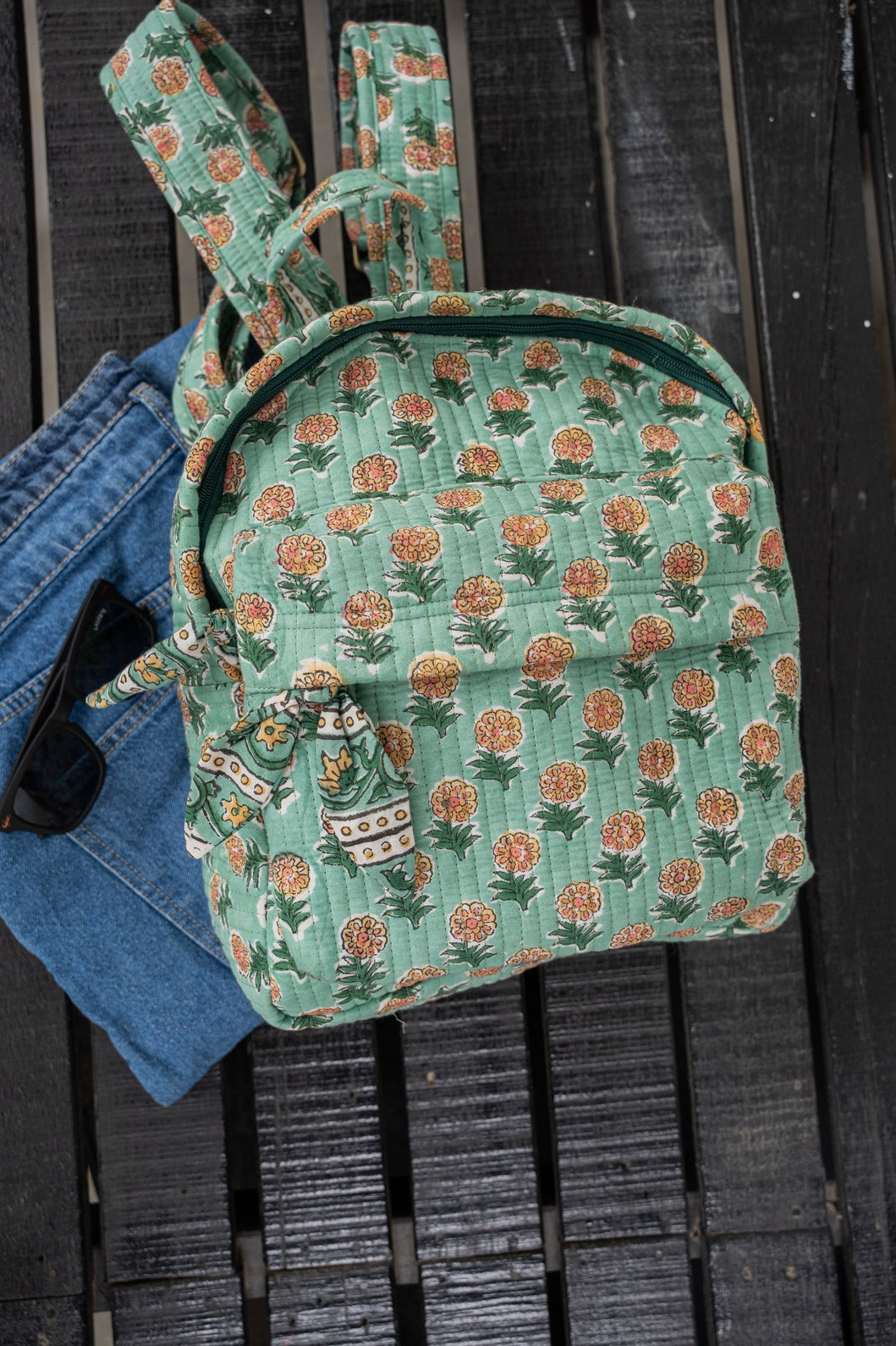 HAND BLOCK PRINTER BACKPACK