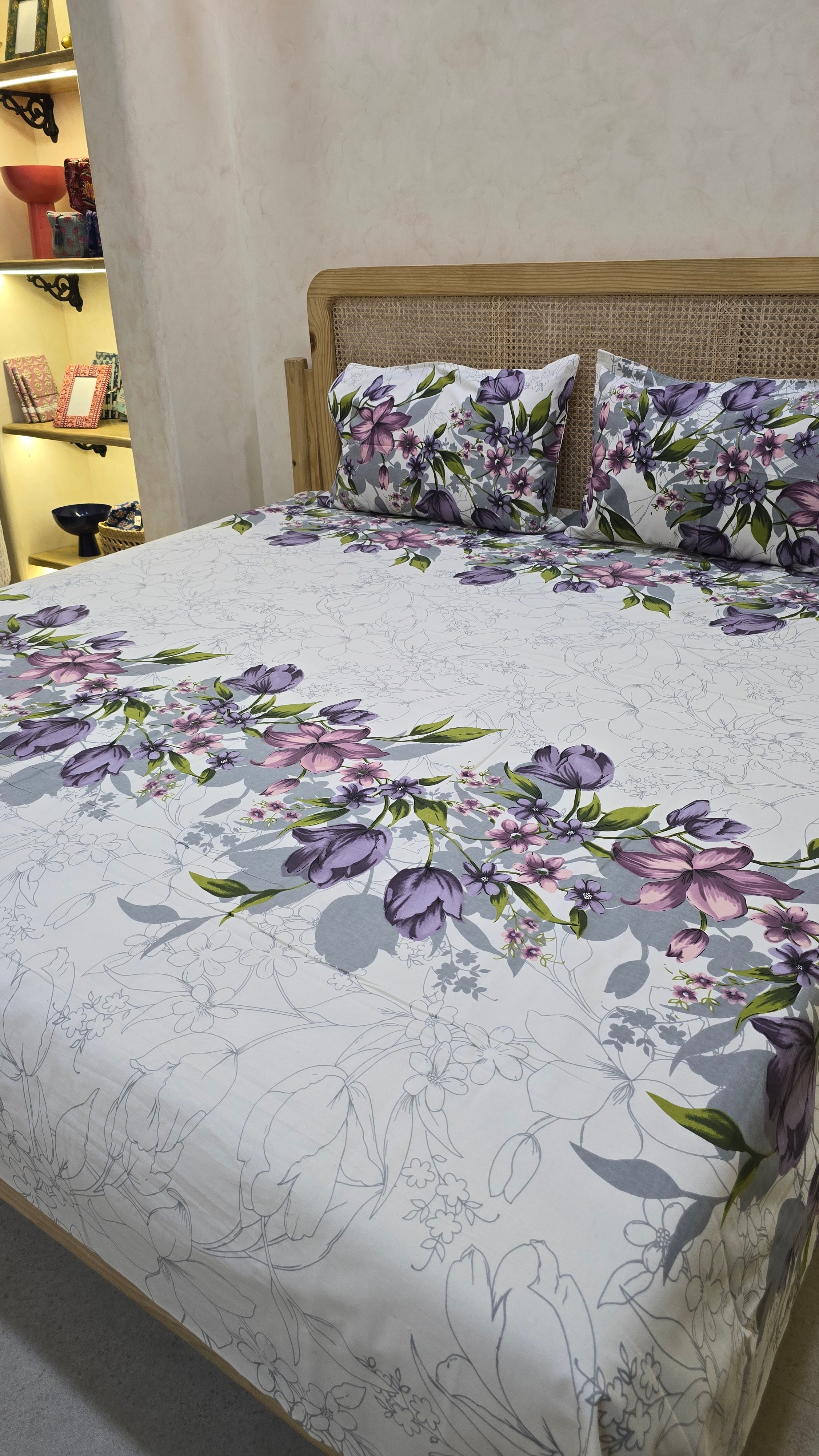 LAVENDER BASIL BEDSHEET WITH TWO REVERSIBLE PILLOW COVERS