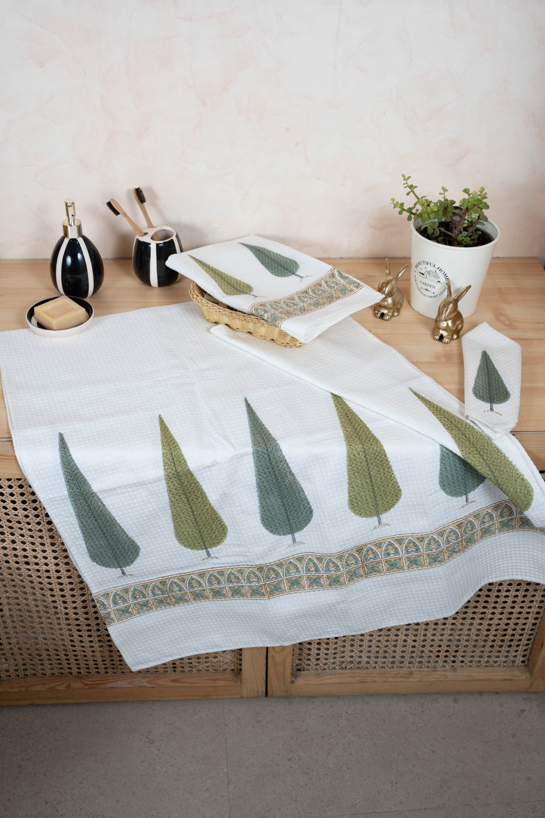 CYPRESS HANDBLOCK PRINTED BODY / HAND TOWEL / NAPKIN