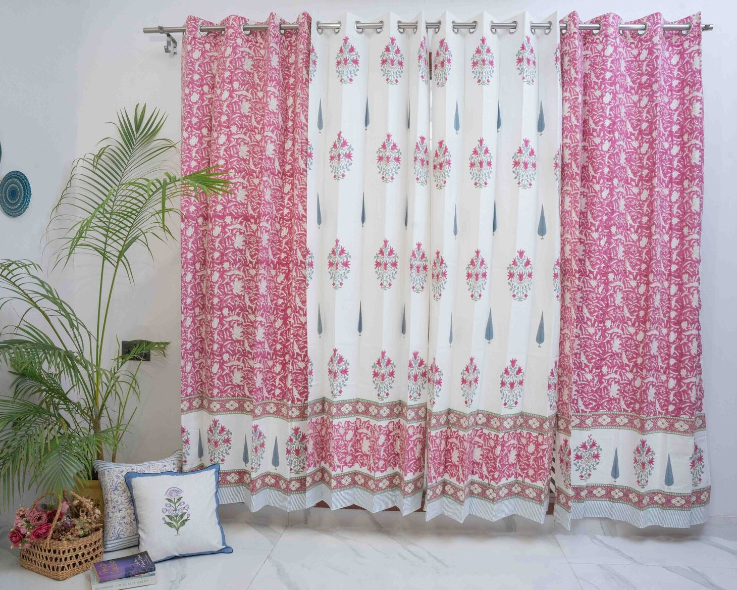 SUMAN DARK HANDBLOCK PRINTED CURTAIN