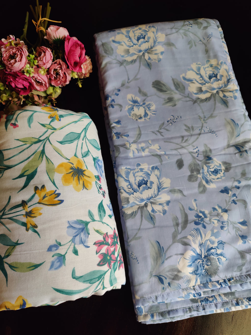 FLORAL SHALIMAR REVERSIBLE MULMUL DOHAR