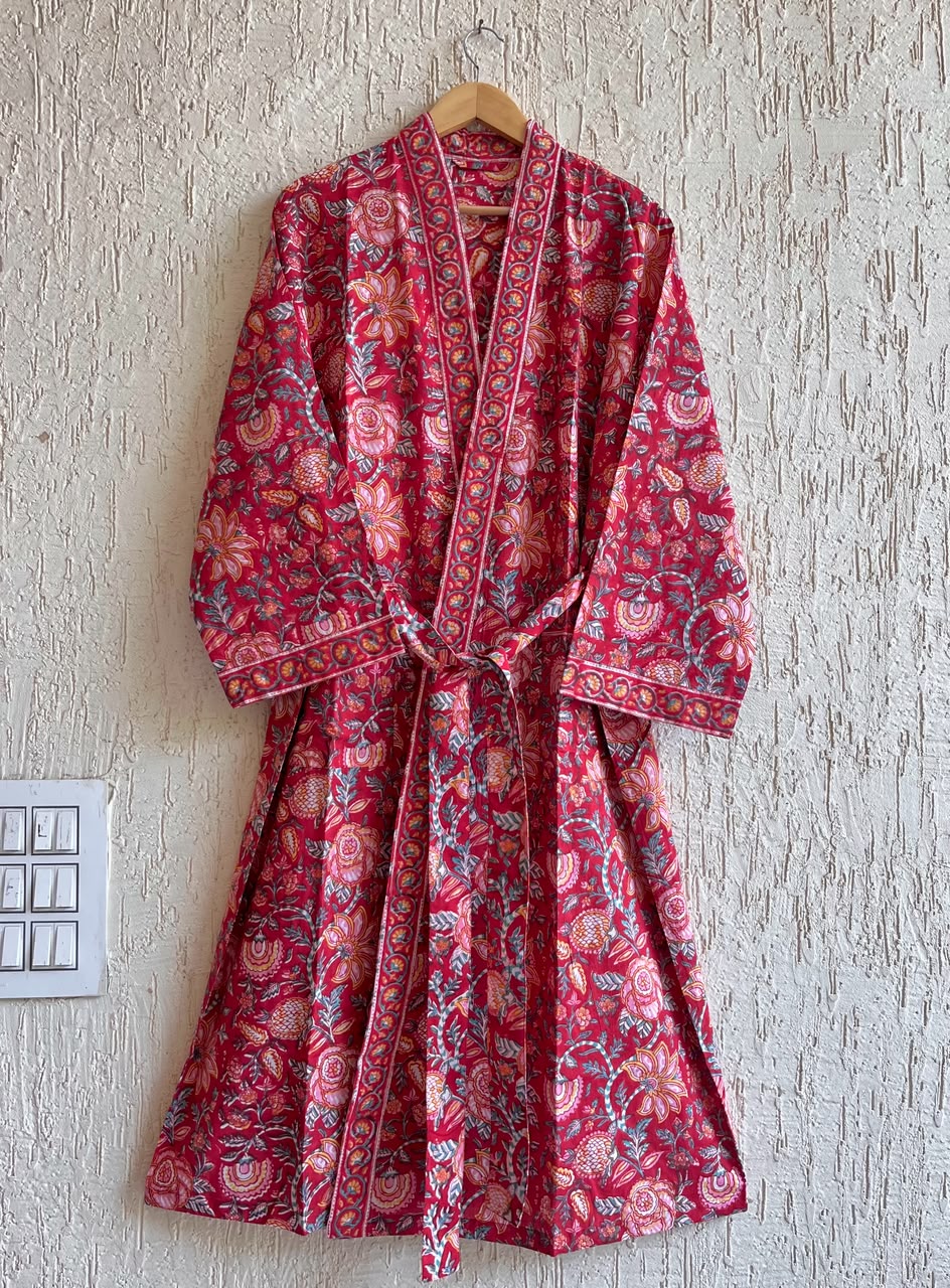 HAND BLOCK PRINTED COTTON KIMONOS