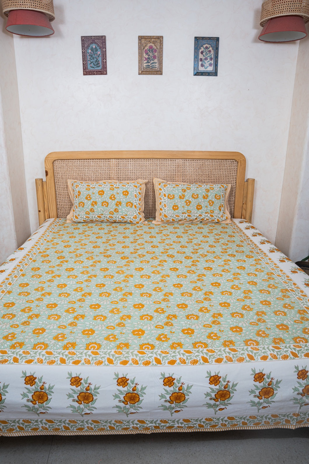 PURE COTTON BEDSHEET WITH TWO PILLOW CASES