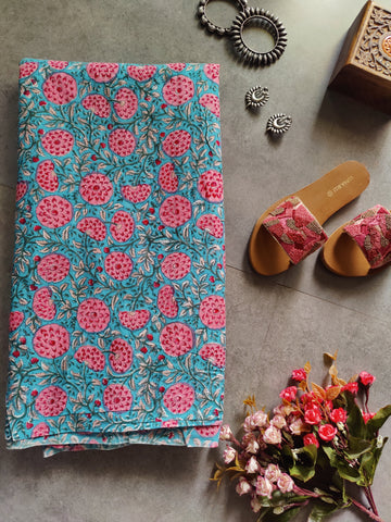 HAND BLOCK PRINTED RUNNING FABRIC