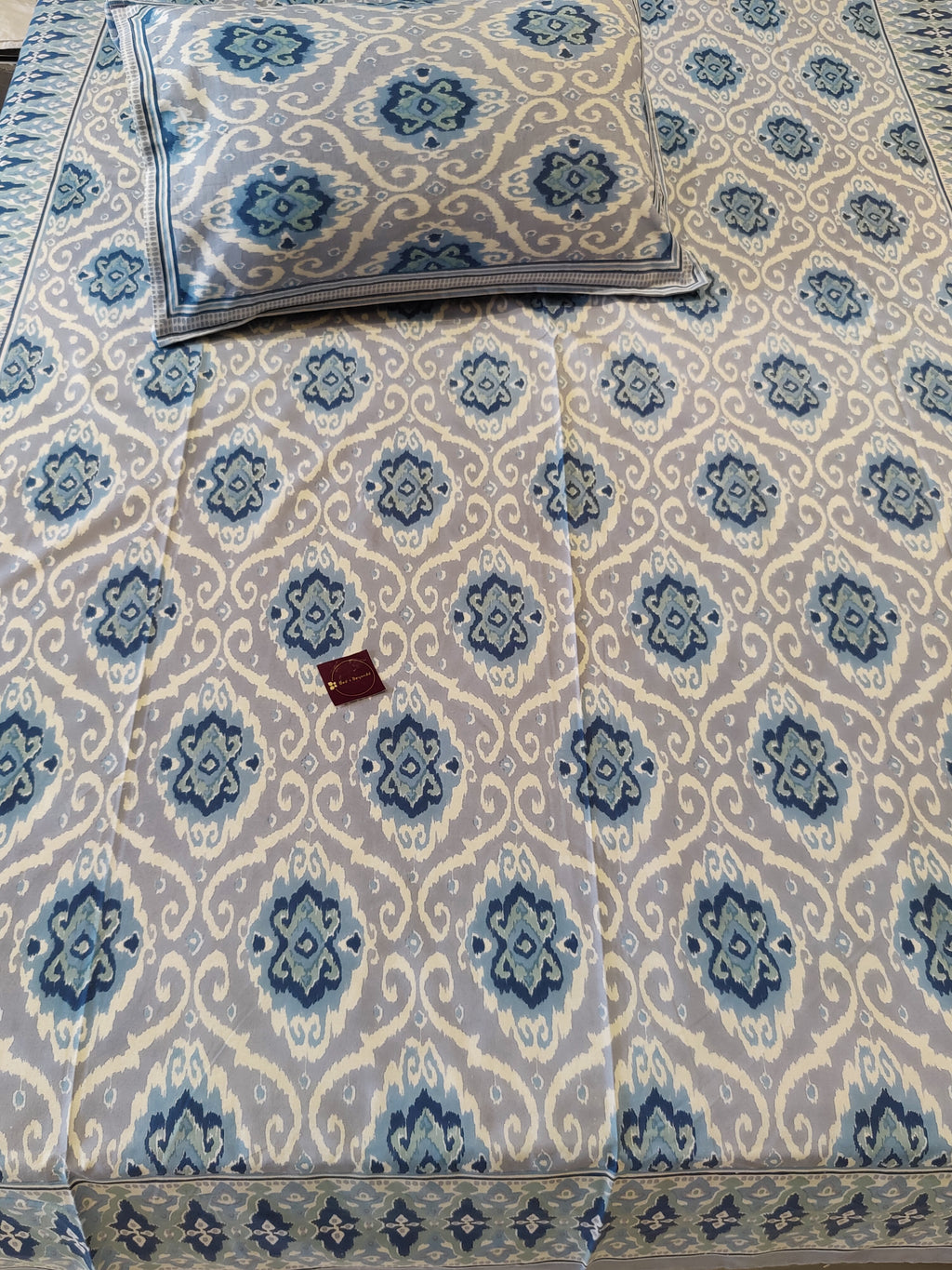 IKKAT SINGLE BEDSHEET WITH ONE PILLOW COVER